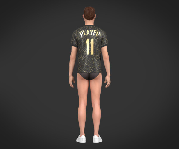 ArtStation - Soccer Black And Green Football Jersey Player-11