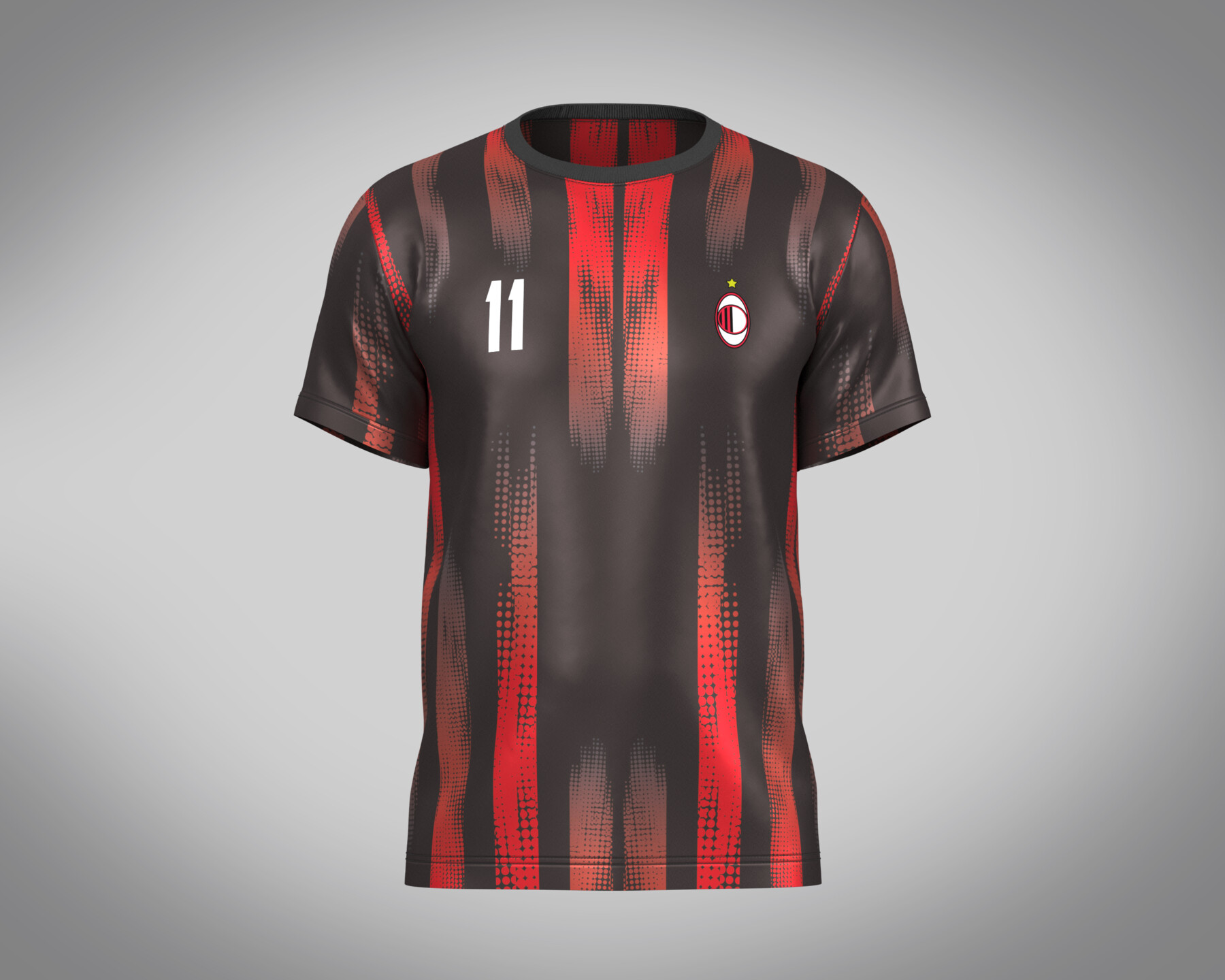 Football Jersey Design Black with red Sublimation