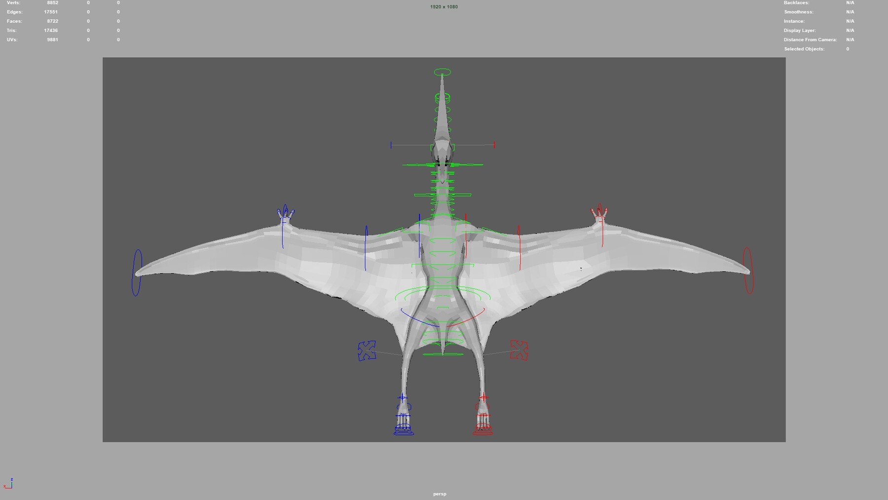 Pteranodon pterosaur white rigged 3D - TurboSquid 1479528