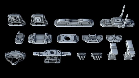 Sci-Fi KitBash Detail and Structure Pack VI