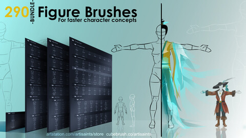 Figure Brushes - BUNDLE - 290 Brushes For Faster Character Concepts