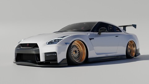 Nissan GT-R R35  JDM Style HIGHPOLY CUSTOM DESIGN 3D model