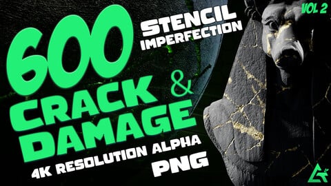 600 Alpha Cracks And Damage Stencil Imperfections (MEGA Pack) - Vol 2