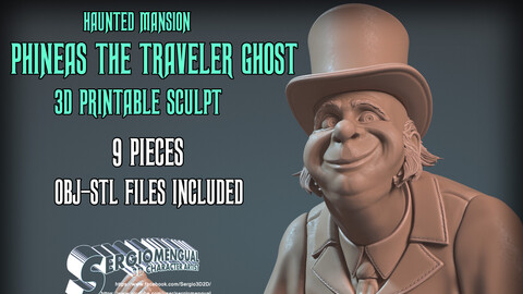 Haunted Mansion Phineas The Traveler Ghost 3D Printable Sculpt
