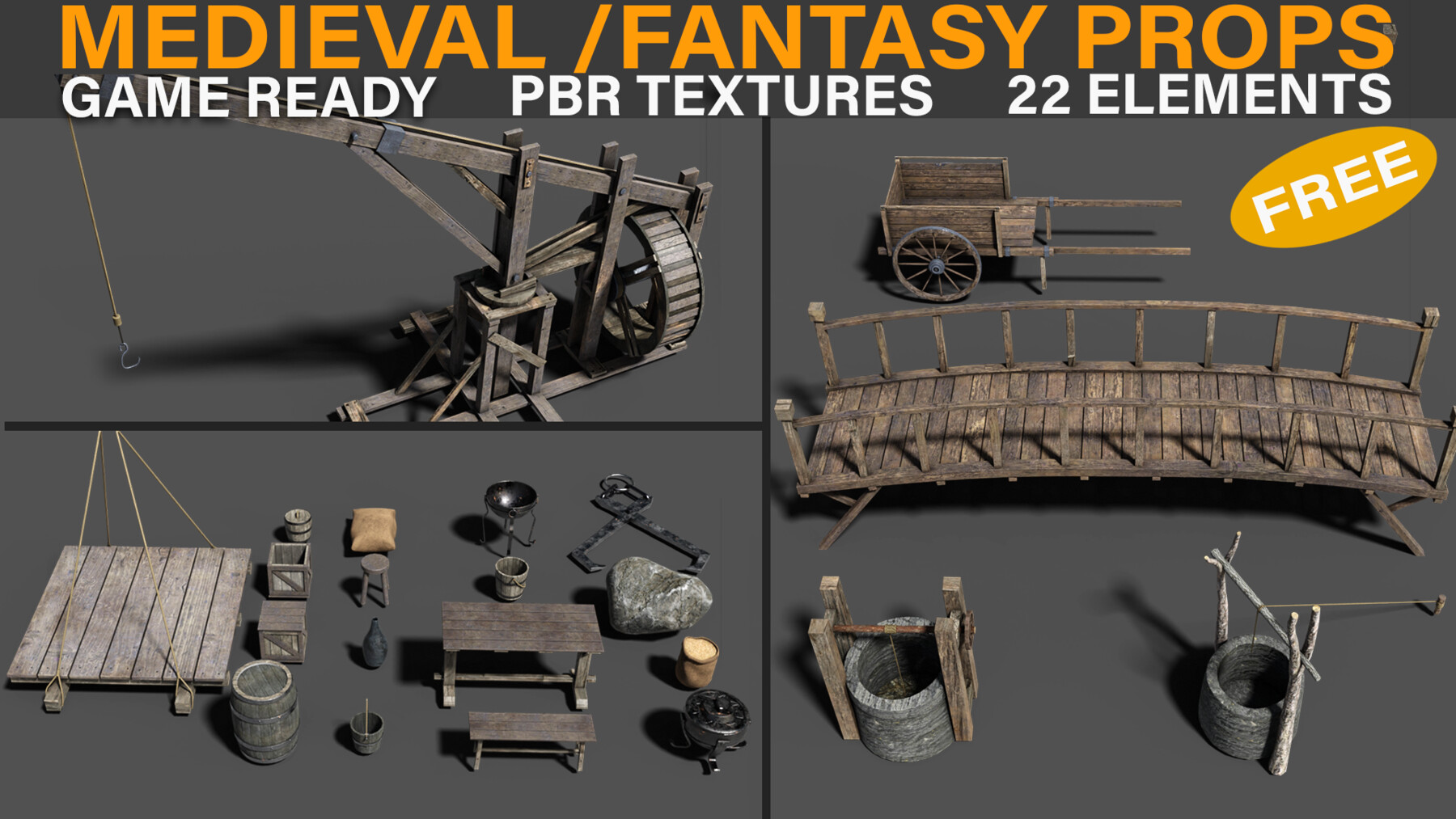 ArtStation - Medieval-Fantasy Props | Game Assets