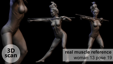 3D scan real muscleanatomy Woman13 pose 19