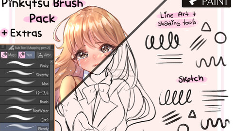 Clip Studio Paint Anime Art Brushes: Pinky's Brush Pack