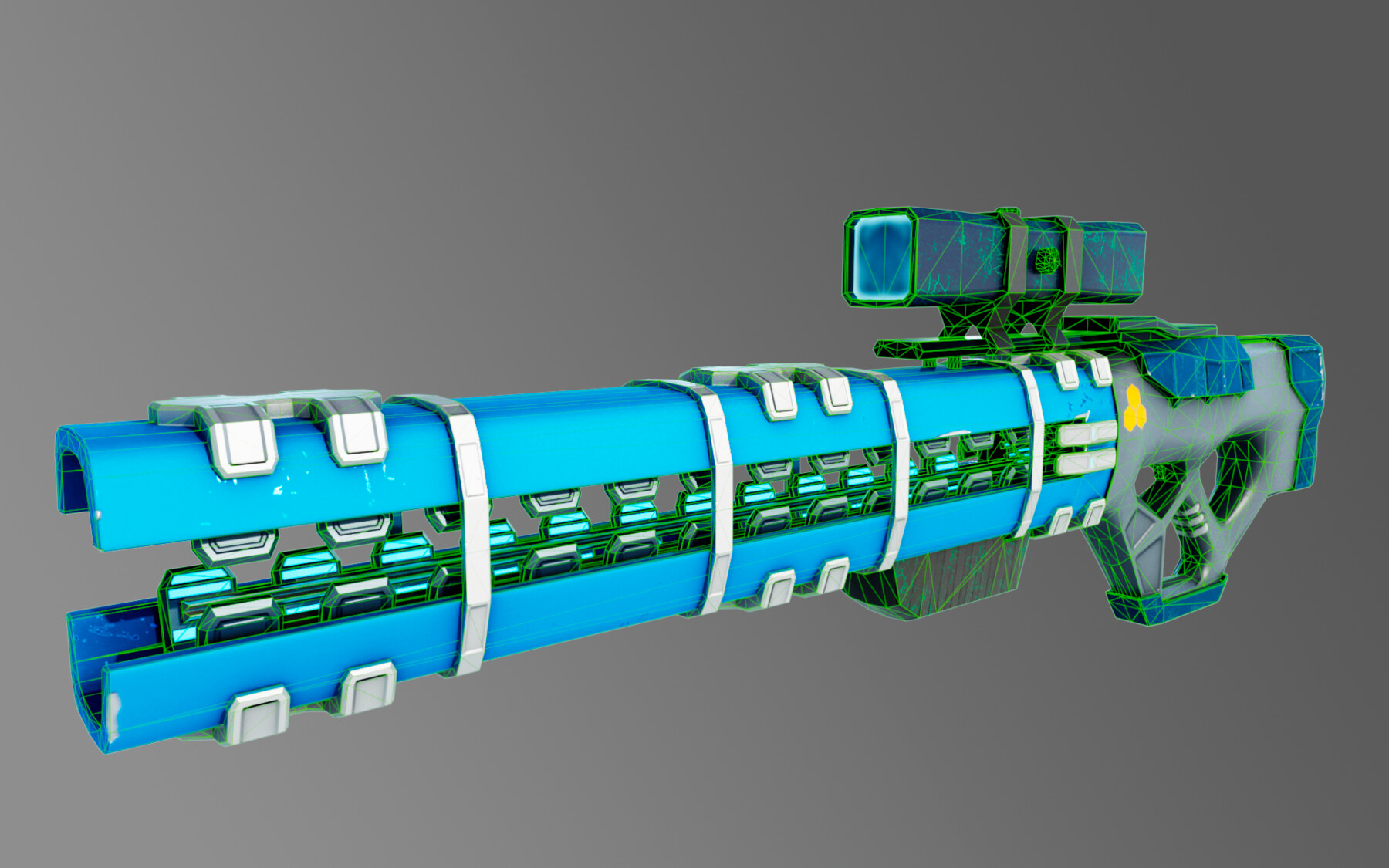 ArtStation Gauss gun, Lowpoly, 3D model Resources