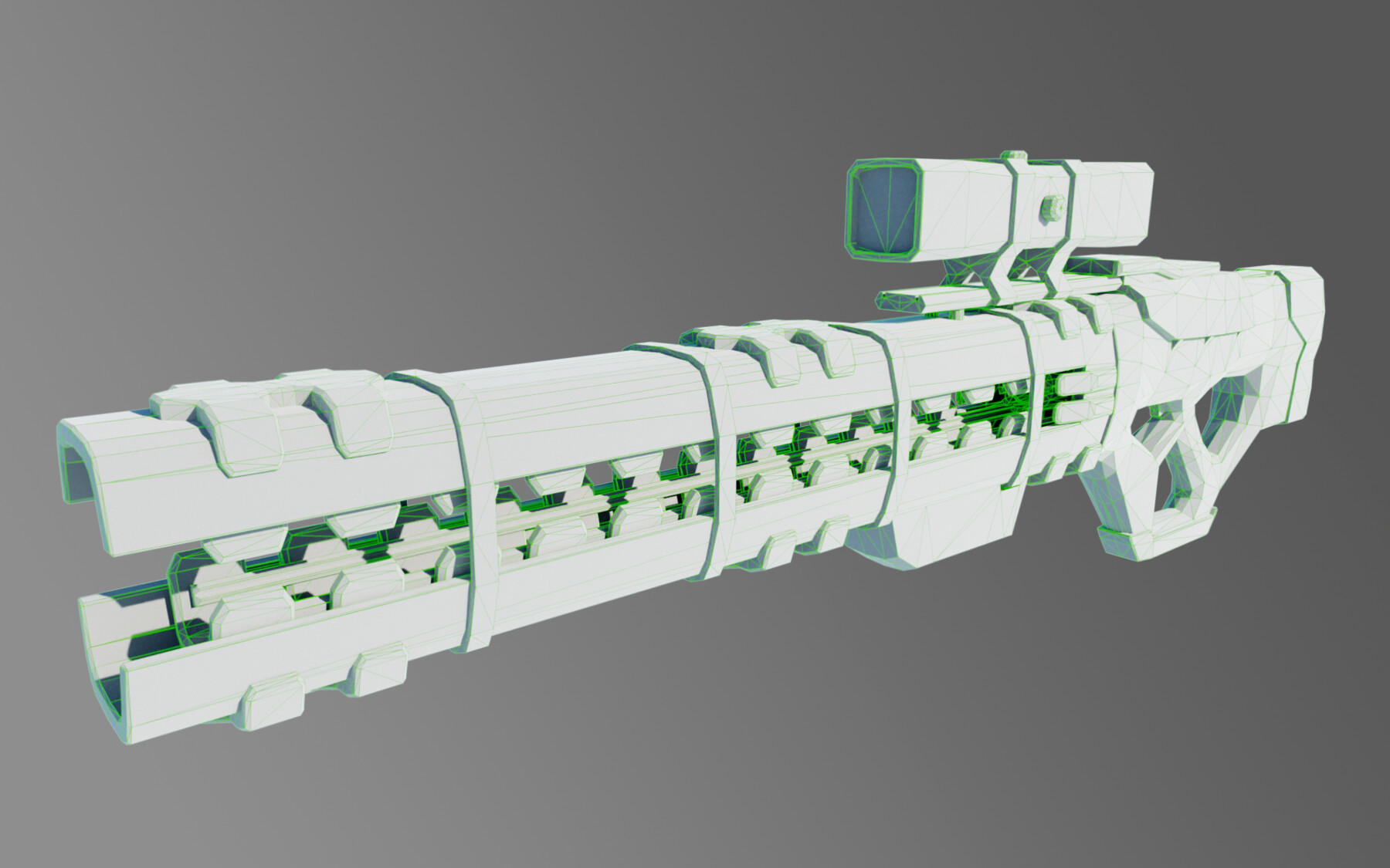 ArtStation Gauss gun, Lowpoly, 3D model Resources