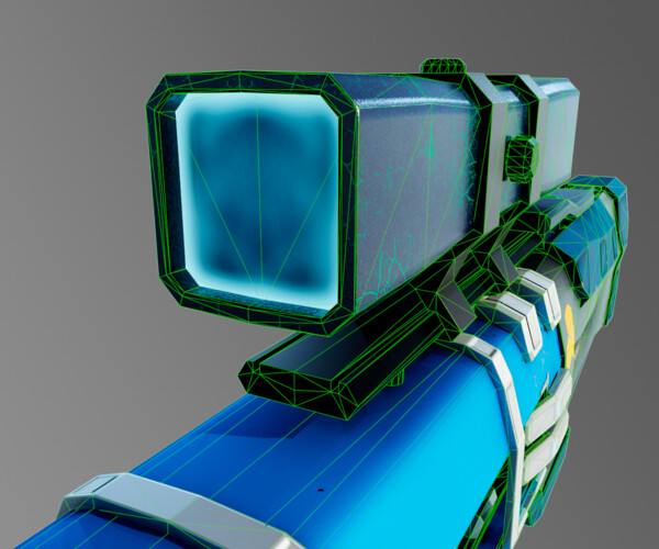 ArtStation Gauss gun, Lowpoly, 3D model Resources