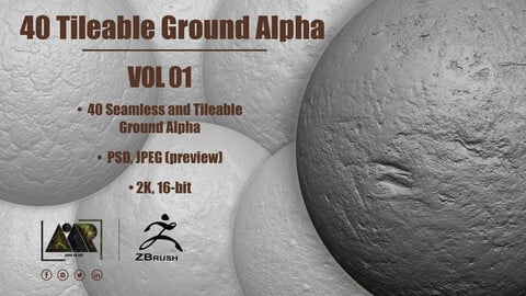 40 Ground Alphas (Seamless and Tileable - Vol 01)