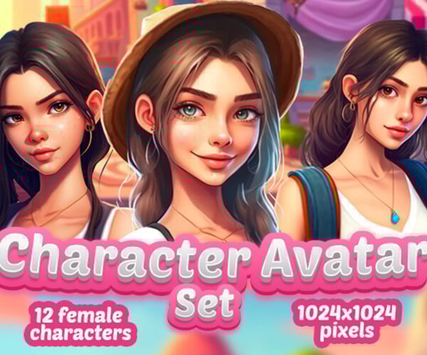 ArtStation - 12 female avatars for mobile games | Game Assets