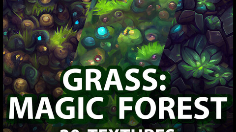 Grass Magic Forest Floor: 20 TEXTURES (Hand-painted, Tileable)