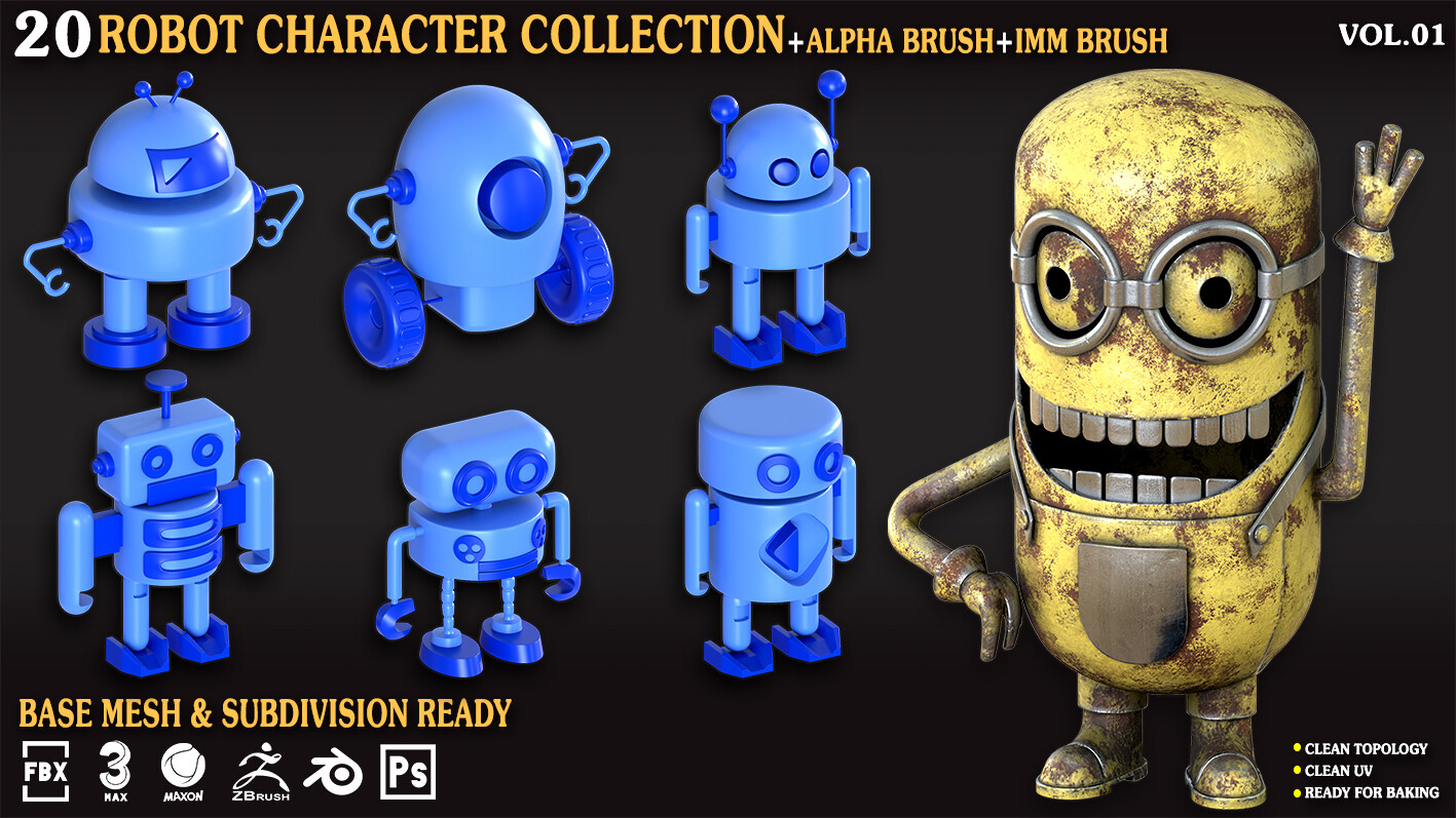 ArtStation - Robot characters collection_Vol_01 | Game Assets