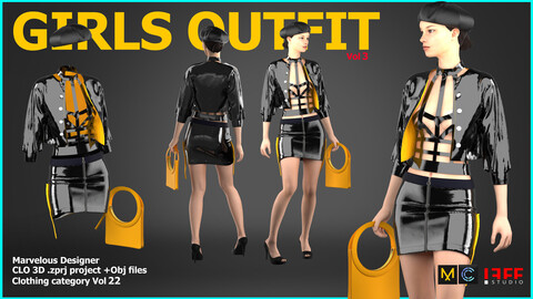 Girl's outfit 3 Marvelous / CLO Project file VOL 22