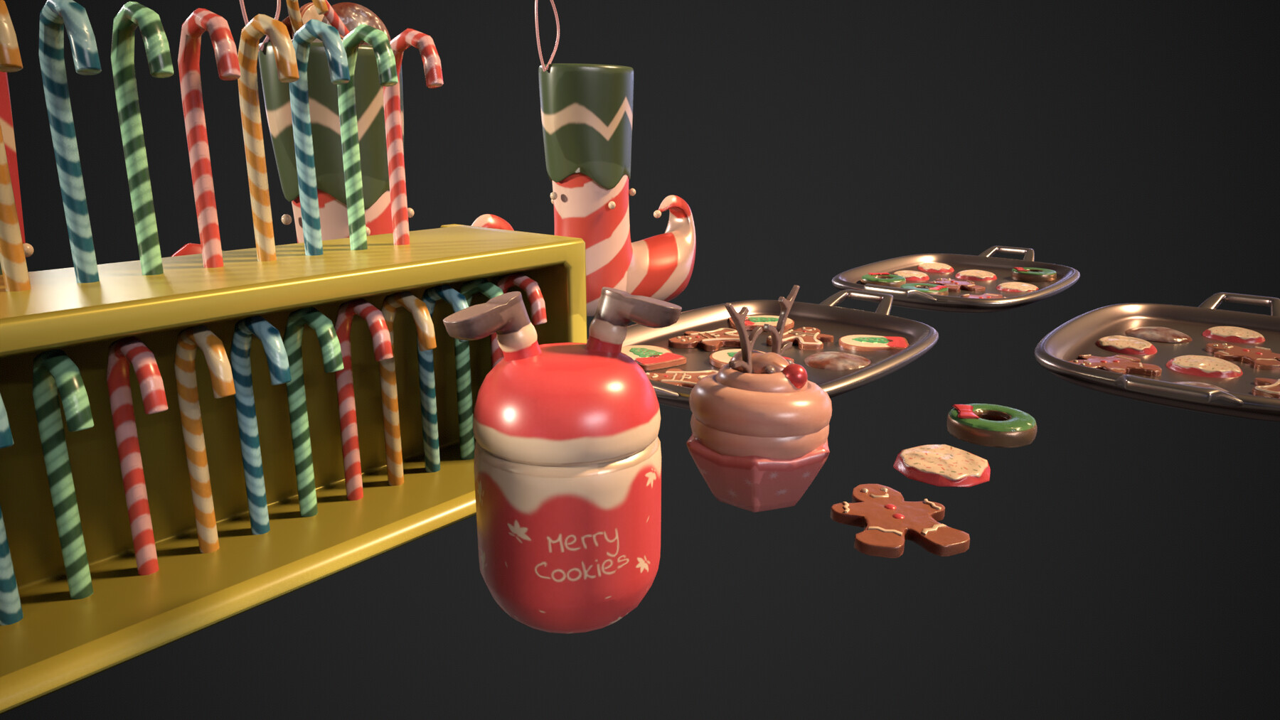 ArtStation - Christmas Ornament Food | Game Assets