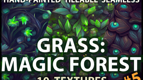 Grass Magic Forest Floor: 10 TEXTURES (Hand-painted, Seamless) #5