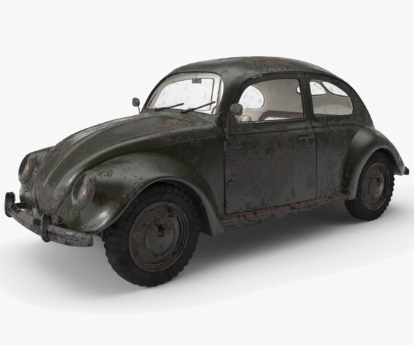 ArtStation - VW Style Beetle Bug Old Rusty WW2 Wrecked Car | Resources