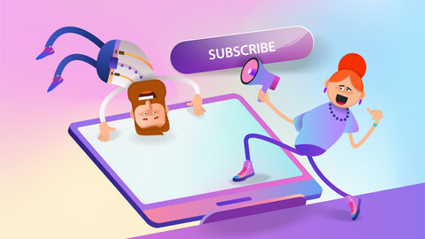 A cheerful girl and a man dance on a computer display screen