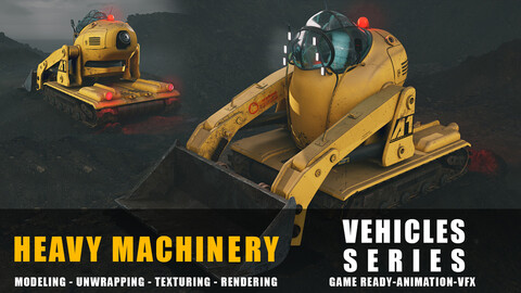 Heavy machinery (loader machine) high detail ready for game , animation , VFX
