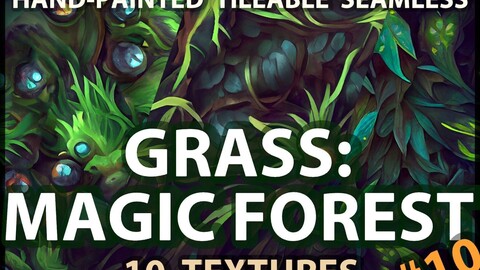 Grass Magic Forest Floor: 10 TEXTURES (Hand-painted, Seamless) #10