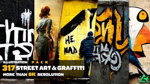 317 Street Art & Graffiti Illustration Pack - More Than 8K Resolution