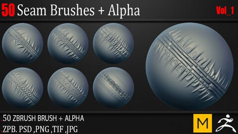 50 Seam Brushes + Alpha Vol_1
