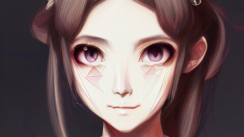 A portrait of anime, fantasy and elegant girl, concept art, intricate