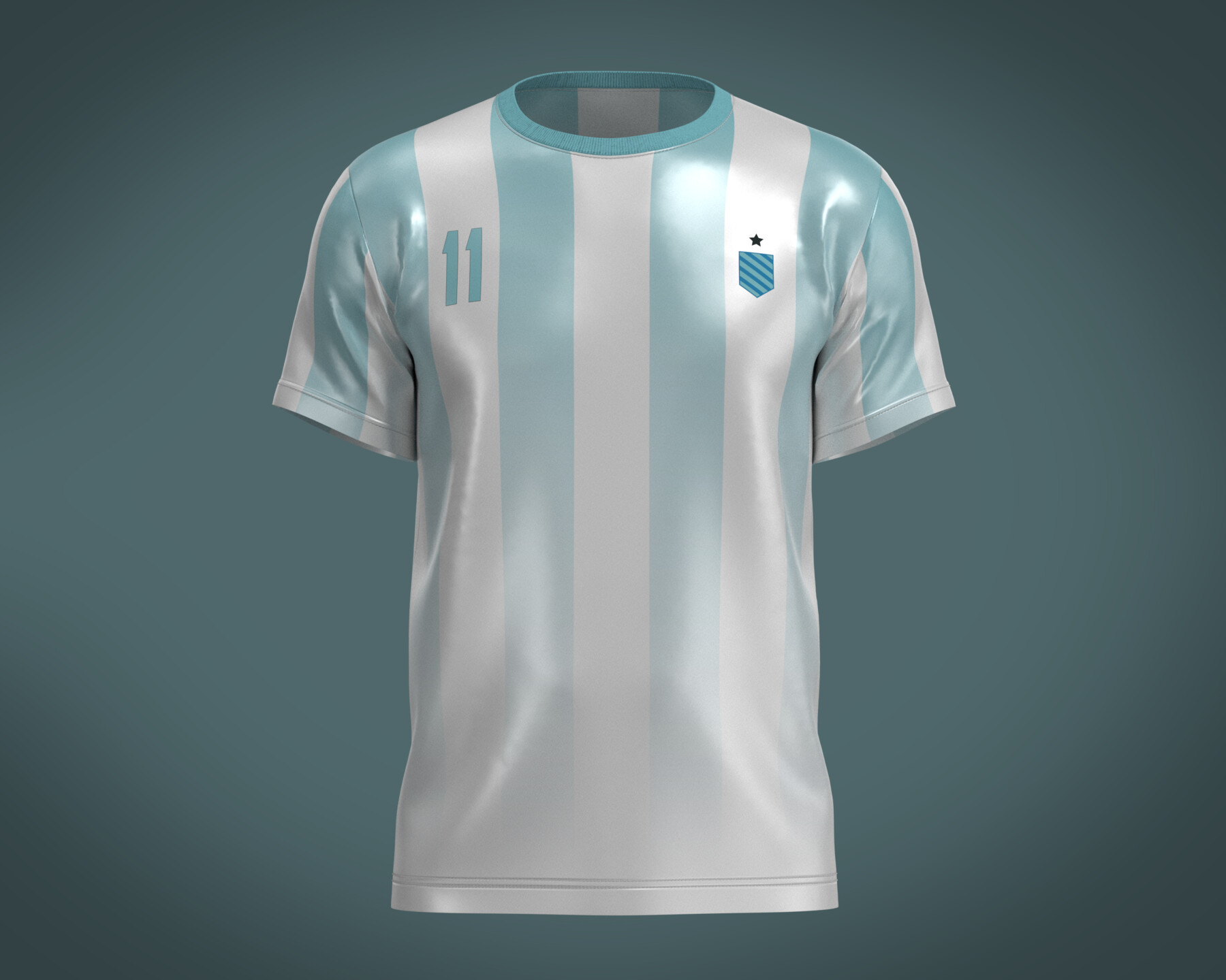 ArtStation - Soccer Blue Stripe Jersey Player 11