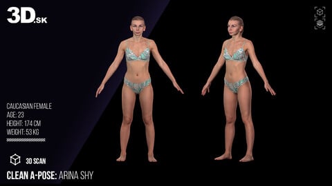 Cleaned A Pose Scan | Arina Shy Underwear