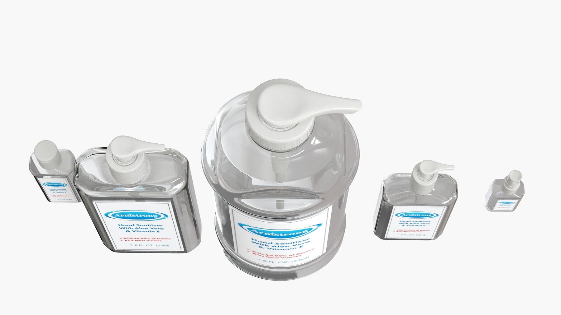 ArtStation Bottles With Antiseptic Disinfectant Lowpoly Resources