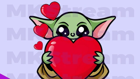 ArtStation - Twitch emotes star wars mandalorian baby yoda love | Artworks