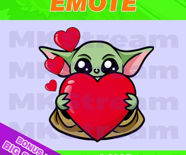 ArtStation - Twitch emotes star wars mandalorian baby yoda love | Artworks