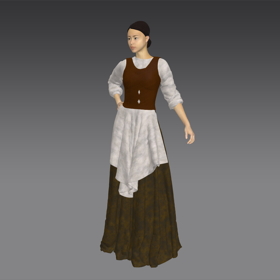 ArtStation - medieval commoner dress | Game Assets