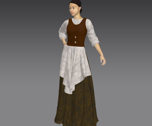 ArtStation - medieval commoner dress | Game Assets