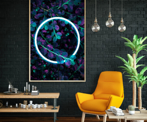ArtStation - Neon Flower Wall Art, Nature Wall Art, Abstract Print ...