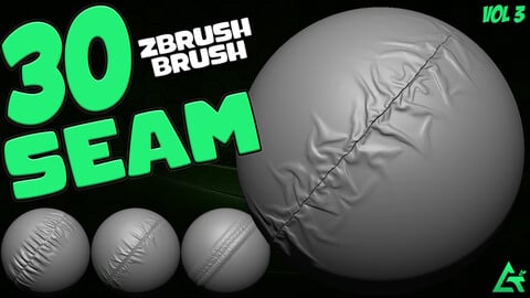 30 Seam & Stitche Zbrush Brushes v3