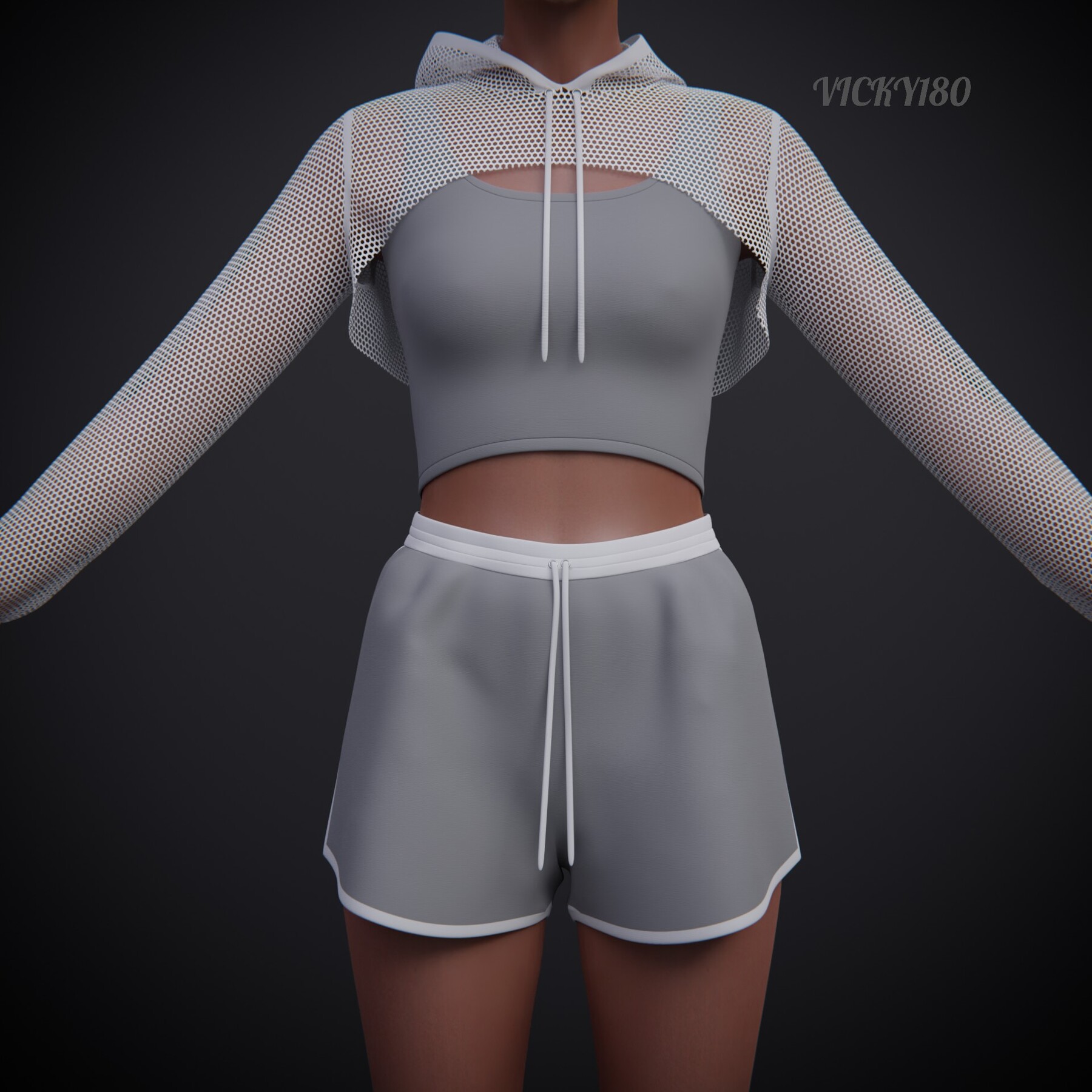 ArtStation - High Crop Hoodie and Jersey Outfit