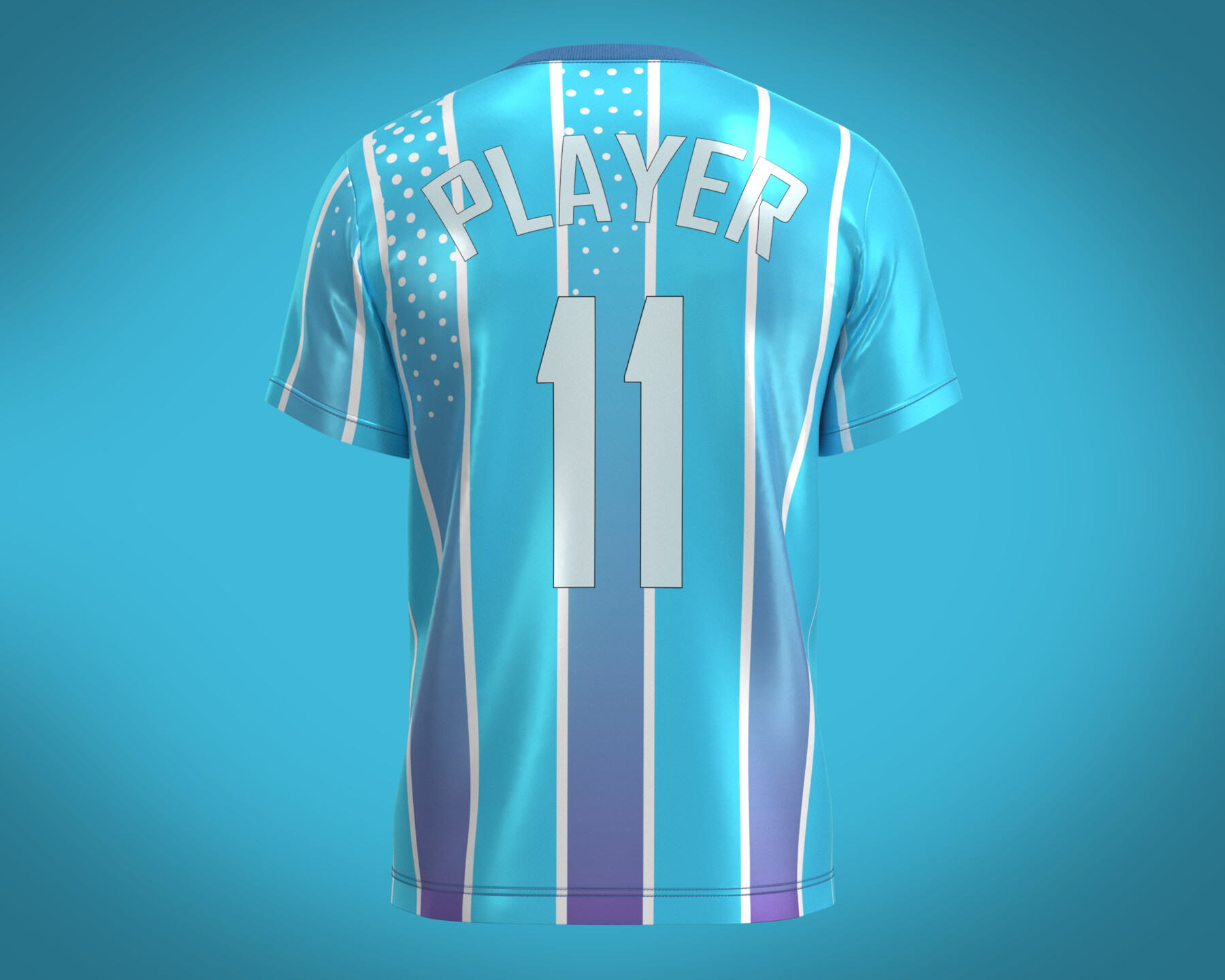 ArtStation - Soccer Blue Stripe Jersey Player 11