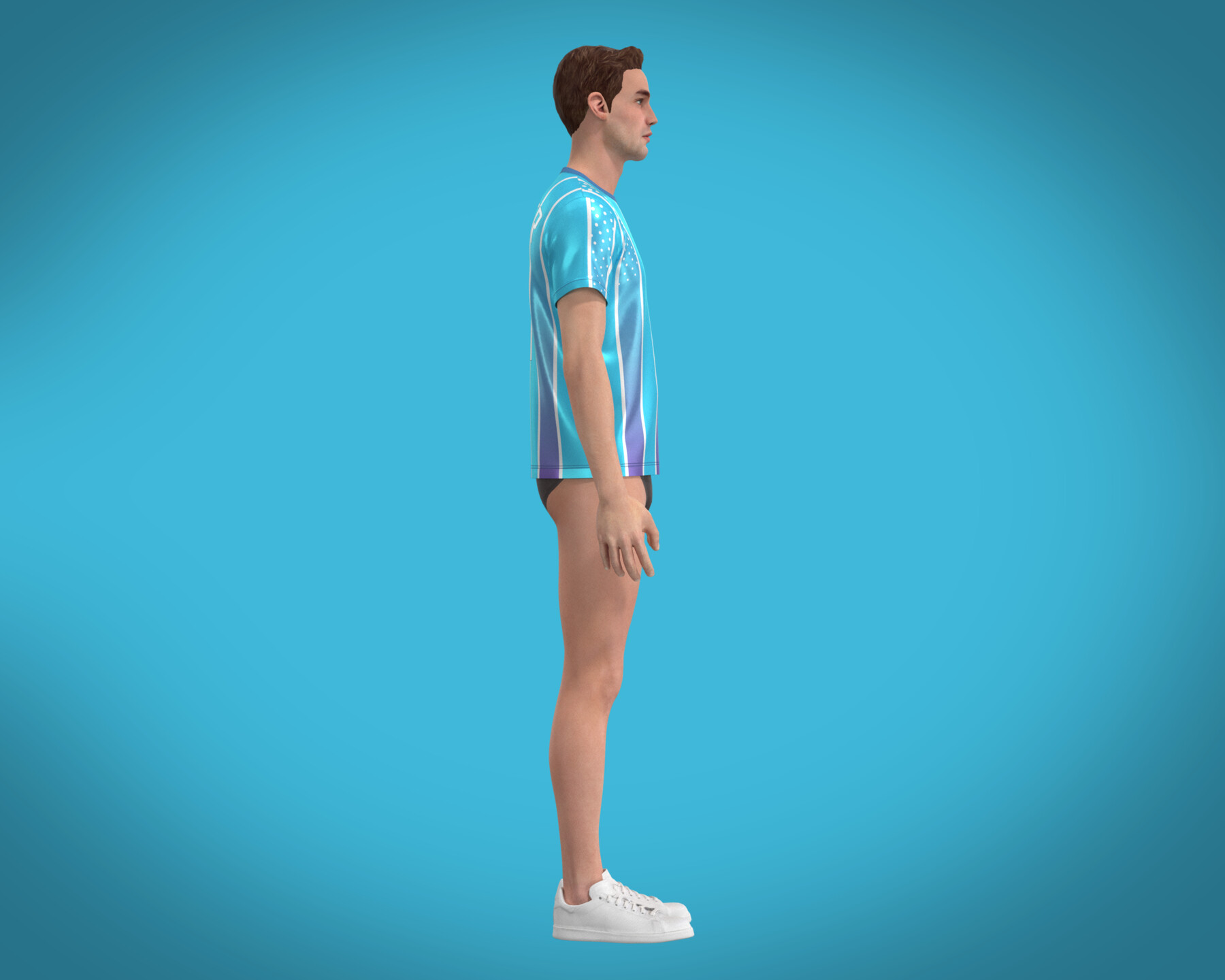 ArtStation - Soccer Blue Stripe Jersey Player 11