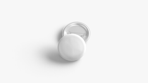 White Round Button Badge - plastic clutch pin