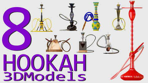 8 Hookah 3D models