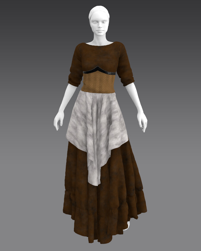 ArtStation - medieval commoner waitress dress | Resources