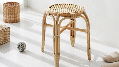 PASAR Round Stool 45 Rattan