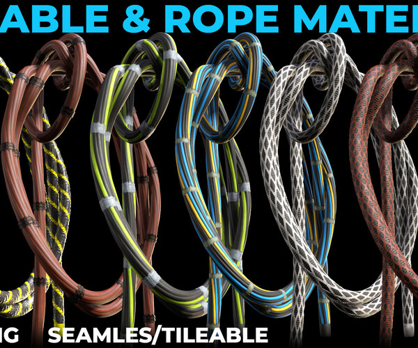 ArtStation - 35 Cable and Rope Material (4k/ .Png/ Seamless-Tileable ...