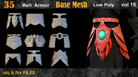 35 Belt Armor Base Mesh vol 15