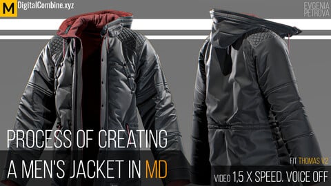 The process of creating a men's jacket in Marvelous designer.