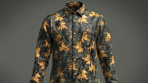 Men's leaf Printed Woven Shirt