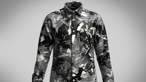 Men's shattered floral print Shirt