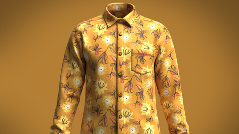 Men's Floral Printed Woven Shirt